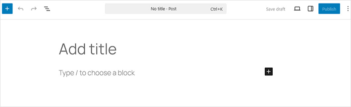 WordPress block editor welcome screen