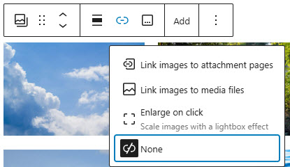 Gallery click-through options