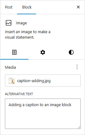 Adding Alt text to the image block