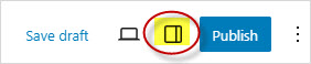 Block editor open settings sidebar